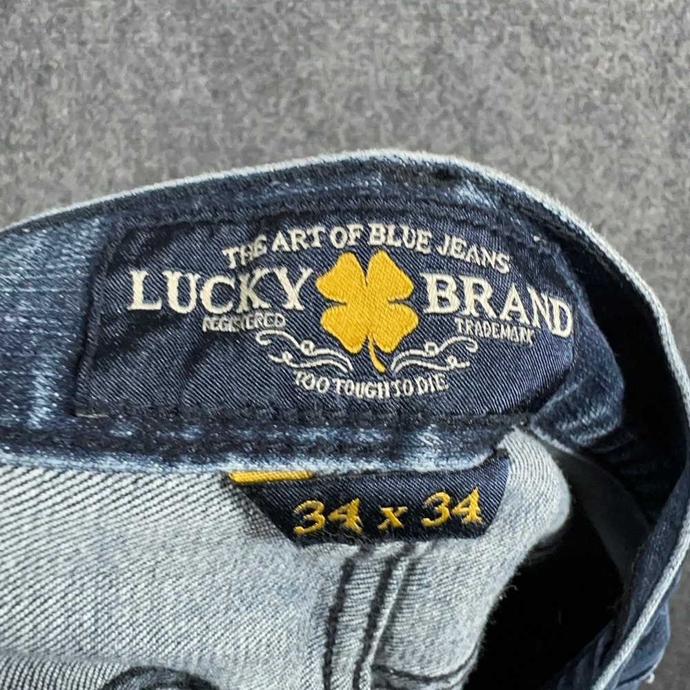 Lucky Brand 410 Athletic Fit Jeans Mens 34x34 Blue Medium Wash Denim 7MD10266 - Picture 10 of 15